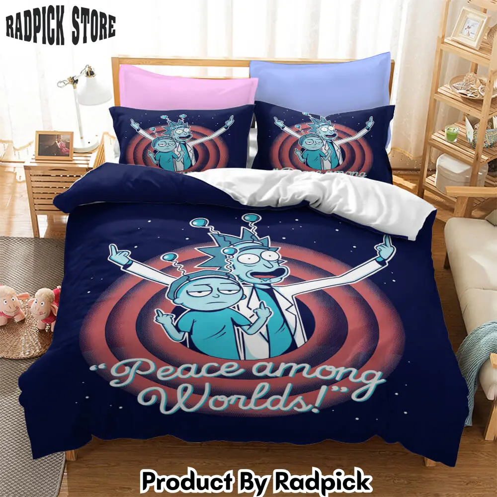 Rick and morty cosplay bedding duvet cover halloween sheets bed set  rp0424045